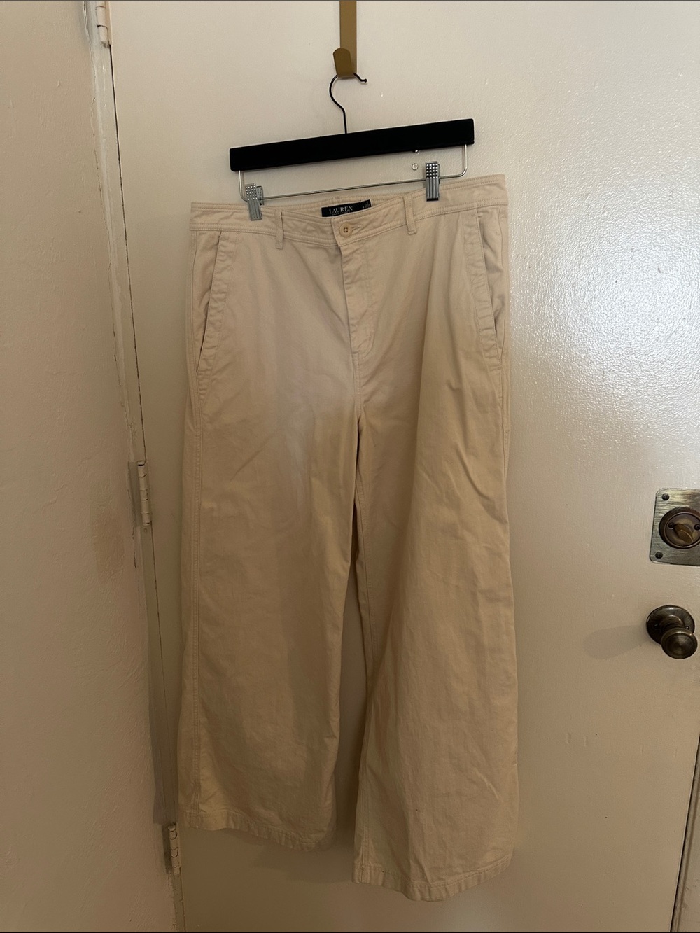 Lauren Ralph Lauren Black Label  Flat Front WIDE Leg Women's Pants Pockets 14